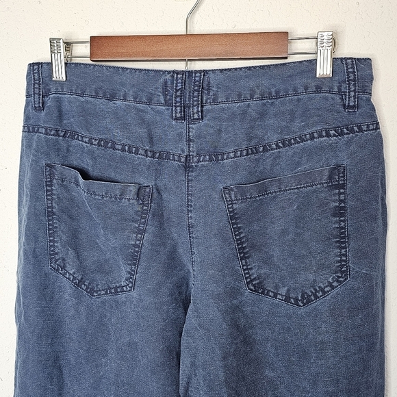 Brax Feel Good Maine Wide Leg Pants Womens 32 Wide Leg Blue Chambray Denim - Picture 8 of 11